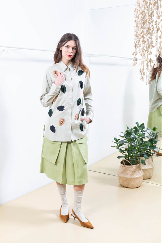 Green Skirt with Cargo Pockets